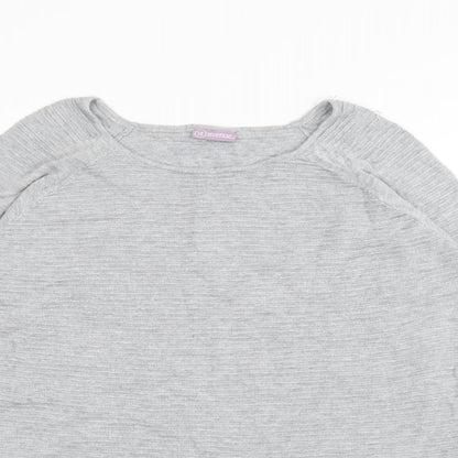 Avenue Womens Grey Round Neck  Viscose Pullover Jumper Size 14
