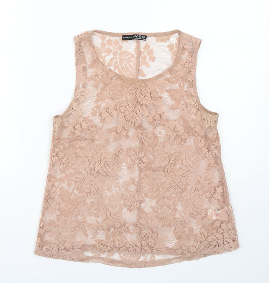 Womens UK Size 6 Atmosphere Beige Basic Tank