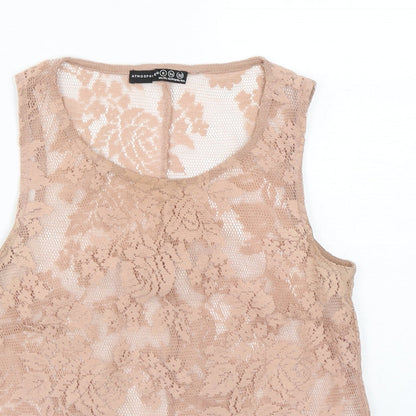 Womens UK Size 6 Atmosphere Beige Basic Tank