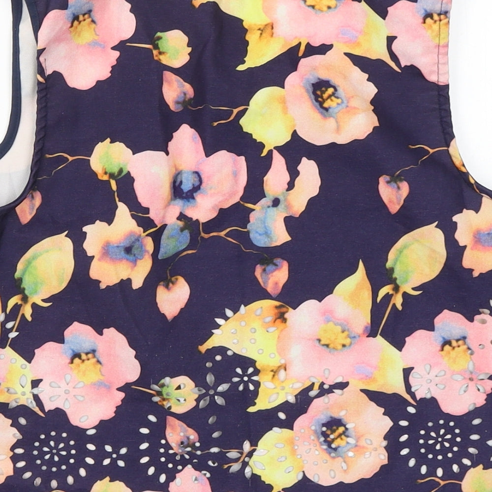 Quiz Womens Multicoloured Floral Polyester Basic Tank Size 8 Round Neck