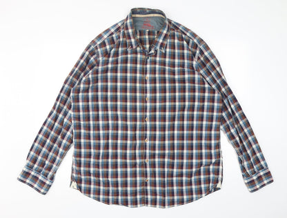 Mens UK Size XL Colours & Sons Multicoloured  Button-Up Long Sleeve Casual Shirt