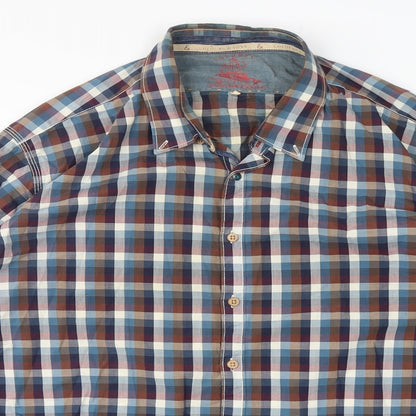 Mens UK Size XL Colours & Sons Multicoloured  Button-Up Long Sleeve Casual Shirt
