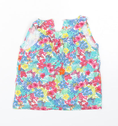 Mothercare Girls Multicoloured Floral Cotton Basic Tank Size 5 Years Round Neck Pullover
