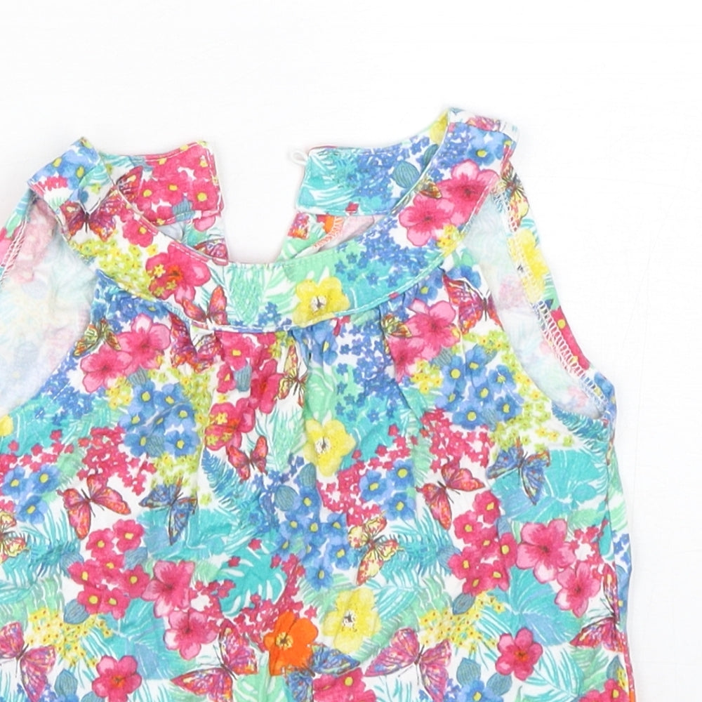 Mothercare Girls Multicoloured Floral Cotton Basic Tank Size 5 Years Round Neck Pullover