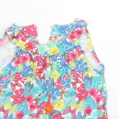 Mothercare Girls Multicoloured Floral Cotton Basic Tank Size 5 Years Round Neck Pullover
