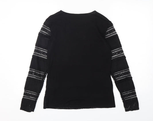 Womens UK Size 8 Dorothy Perkins Black Basic T-Shirt