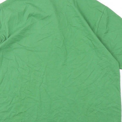 Saville Row Mens Green  Cotton  Polo Size M Collared Pullover