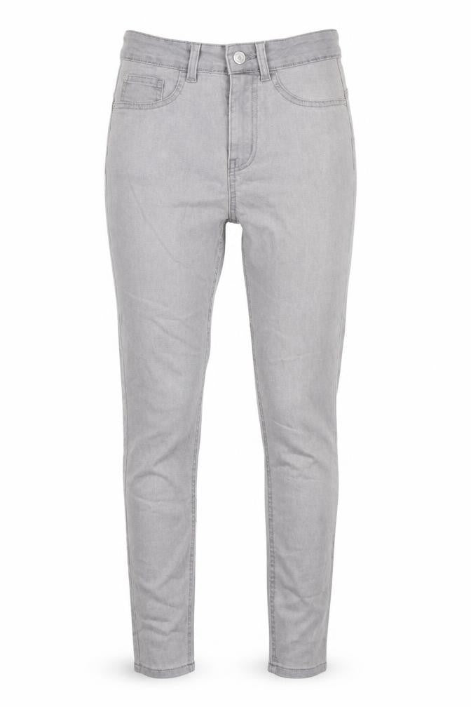 Front view of Denim Co women’s grey cotton skinny jeans, size UK 8, 29-inch leg regular