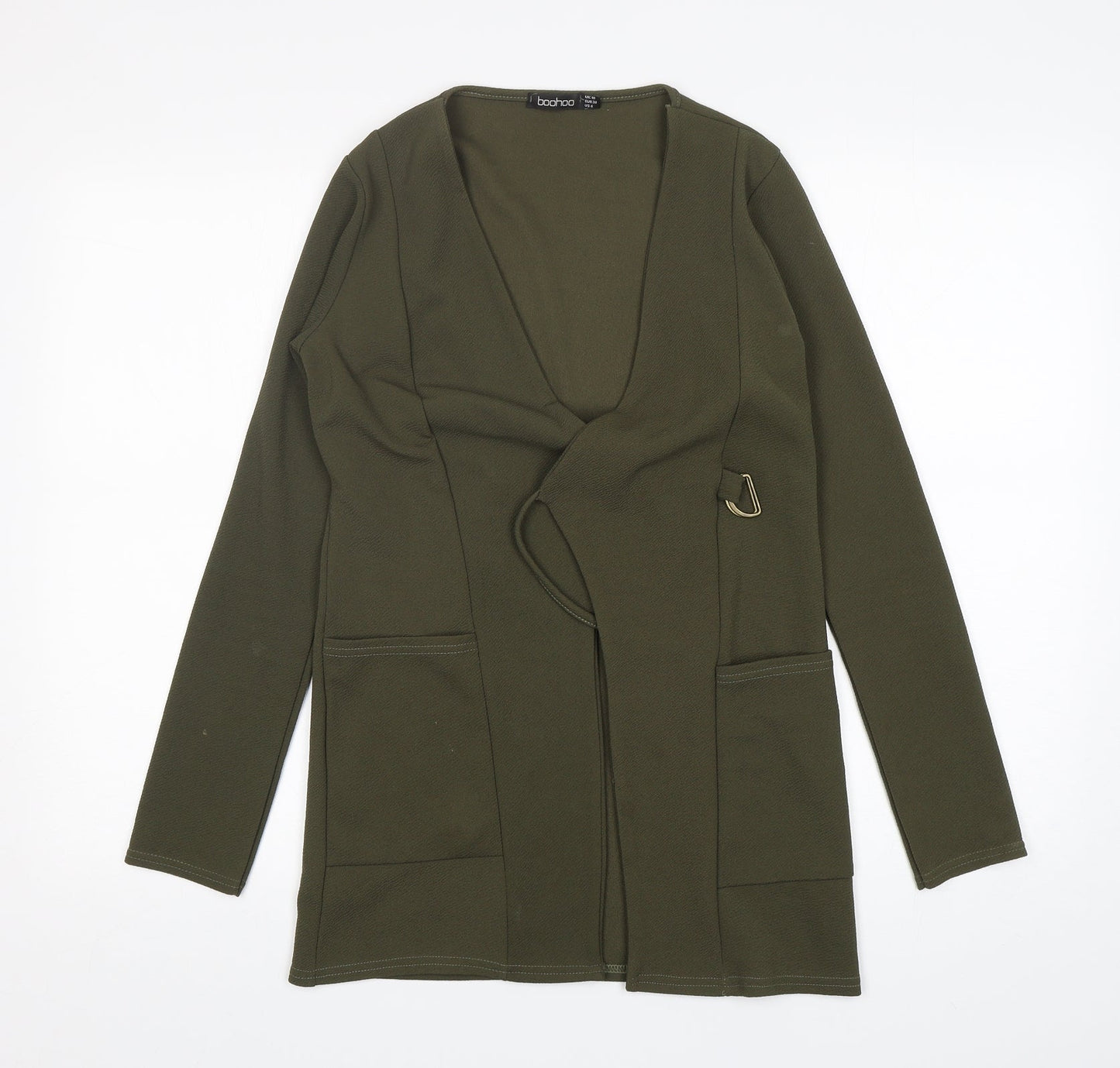 Boohoo Womens Green   Jacket Blazer Size 10  Tie