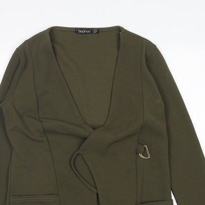 Boohoo Womens Green   Jacket Blazer Size 10  Tie