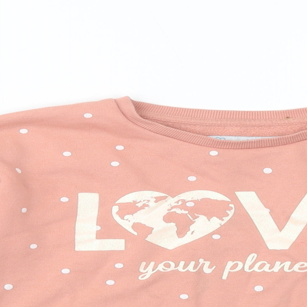 Primark Girls Pink Polka Dot Cotton Pullover Sweatshirt Size 7-8 Years  Pullover - Love Your Planet