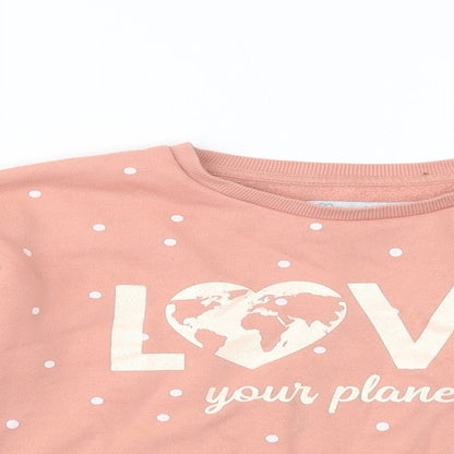 Primark Girls Pink Polka Dot Cotton Pullover Sweatshirt Size 7-8 Years  Pullover - Love Your Planet