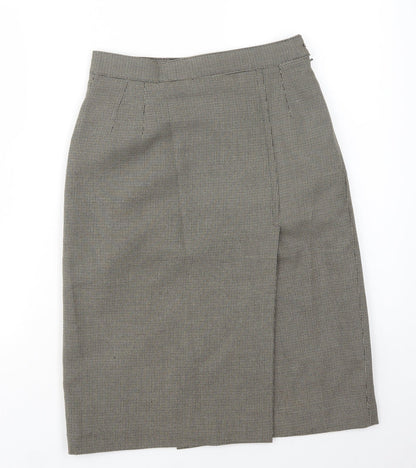 Choise Womens Beige Geometric Viscose A-Line Skirt Size 10   Button