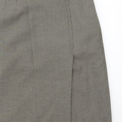 Choise Womens Beige Geometric Viscose A-Line Skirt Size 10   Button