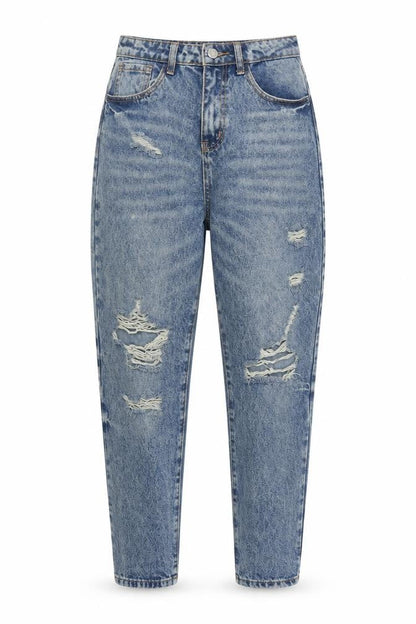 Womens UK Size S SheIn Regular Fit Boyfriend Blue Jeans