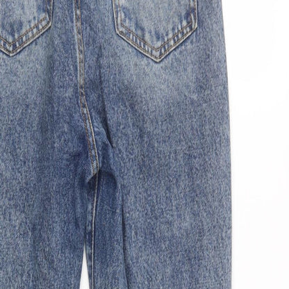 SheIn Womens Blue  Cotton Boyfriend Jeans Size S L29 in Regular Button