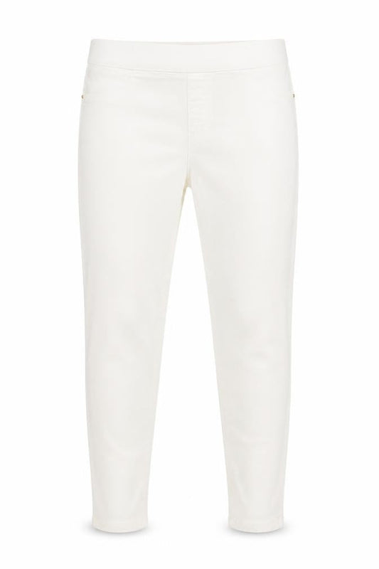 Front view of Dorothy Perkins women’s white cotton flared jeans, size UK 14, 29-inch leg regular
