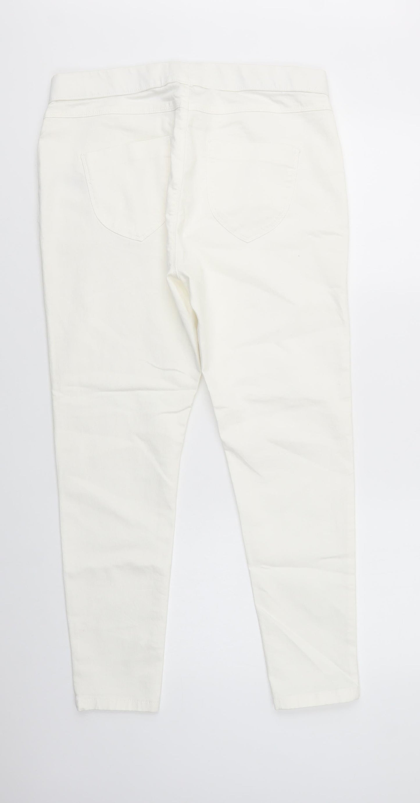 Dorothy Perkins Womens White  Cotton Flared Jeans Size 14 L29 in Regular