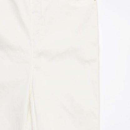 Dorothy Perkins Womens White  Cotton Flared Jeans Size 14 L29 in Regular