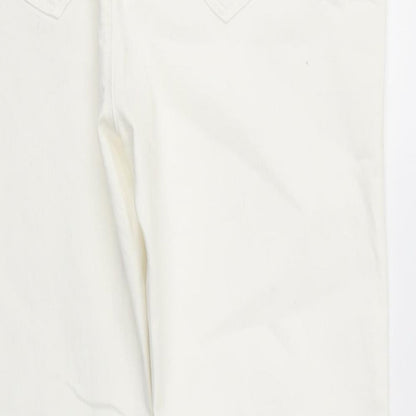 Dorothy Perkins Womens White  Cotton Flared Jeans Size 14 L29 in Regular