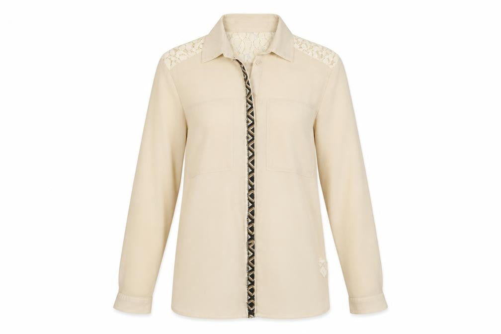 Womens UK Size 8 Boohoo Beige Basic Button-Up