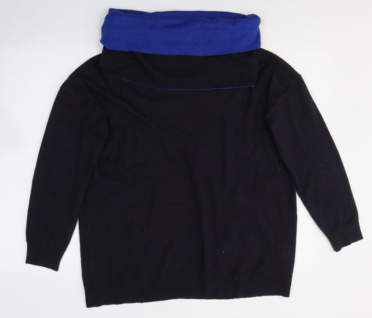 Womens UK Size 14 M&Co Blue Jersey Blouse