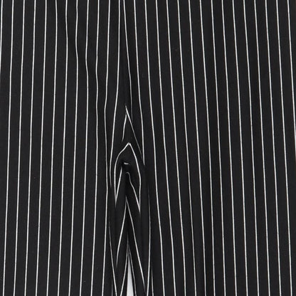 Zara Womens Black Striped Polyester Trousers  Size XL L27 in Regular