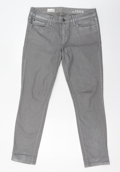 Gap Womens Grey  Cotton Skinny Jeans Size 30 in L27 in Slim Zip