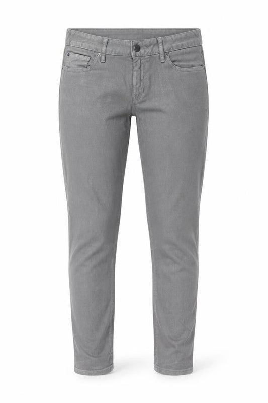 Front view of Gap women’s grey cotton skinny jeans, size UK 30, in, 27-inch leg slim zip