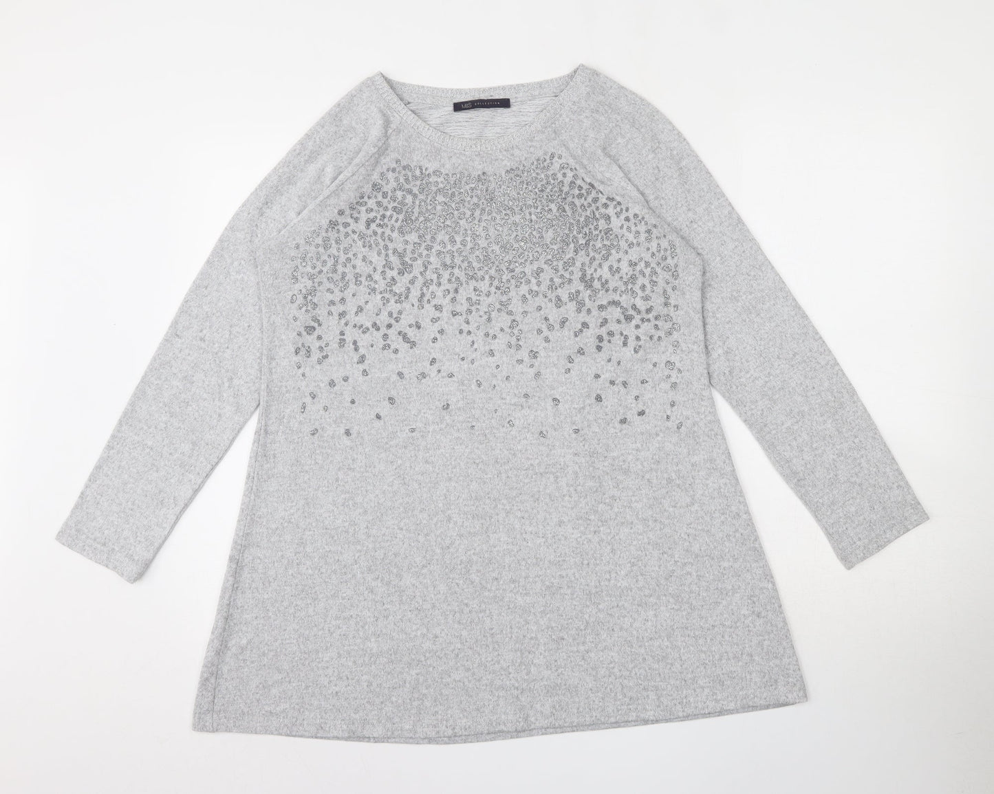 Womens UK Size 14 Marks and Spencer Grey Pullover Jumper
