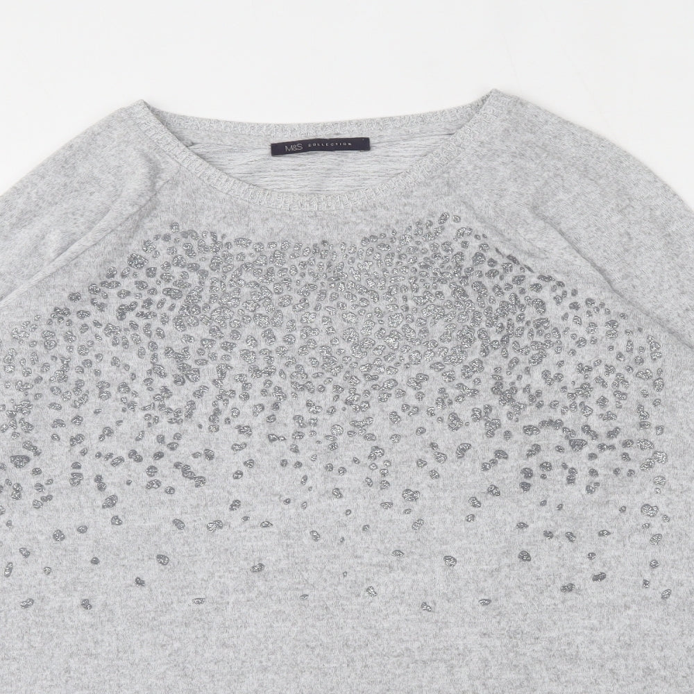 Womens UK Size 14 Marks and Spencer Grey Pullover Jumper