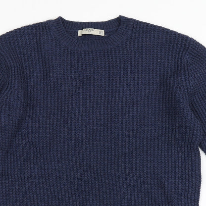 Womens UK Size S Mango Blue Pullover Jumper