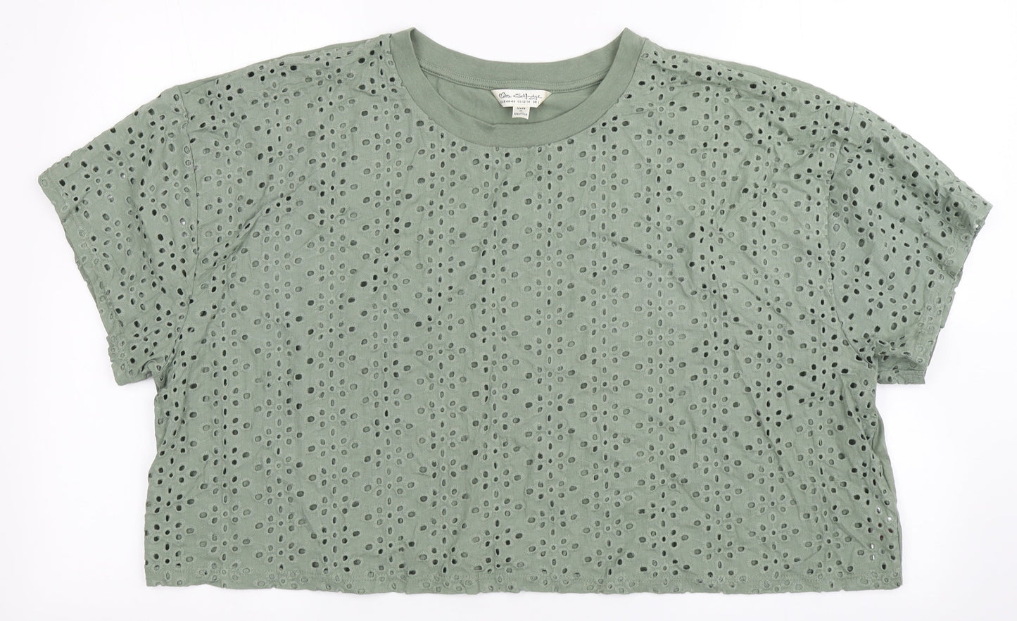 Womens UK Size L Miss Selfridge Green Cropped Polo