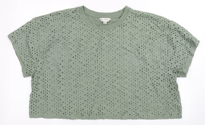 Womens UK Size L Miss Selfridge Green Cropped Polo