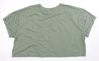 Womens UK Size L Miss Selfridge Green Cropped Polo