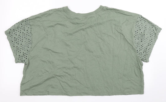 Womens UK Size L Miss Selfridge Green Cropped Polo