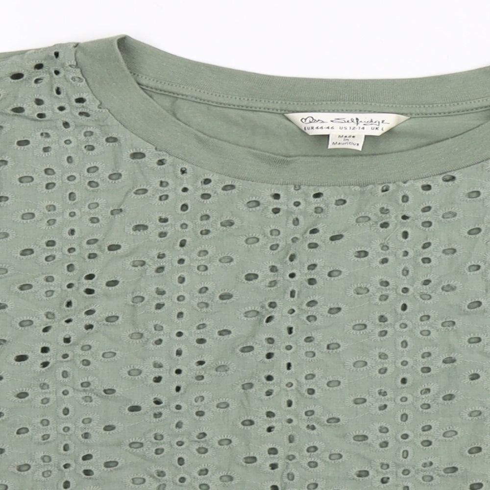 Womens UK Size L Miss Selfridge Green Cropped Polo