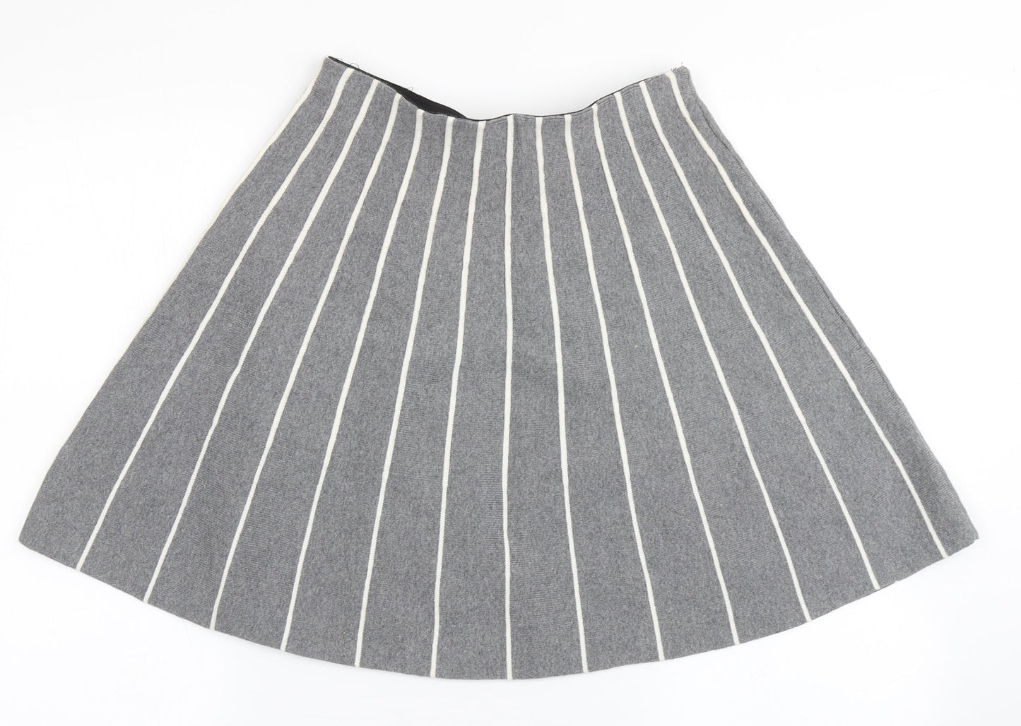 Cynthia Rowley Womens Grey Striped Cotton Flare Skirt Size S