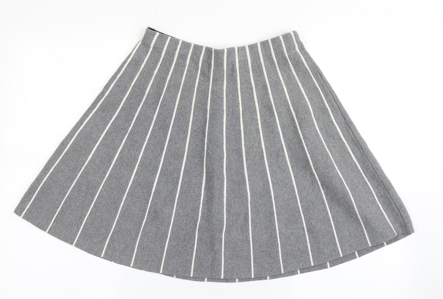 Cynthia Rowley Womens Grey Striped Cotton Flare Skirt Size S