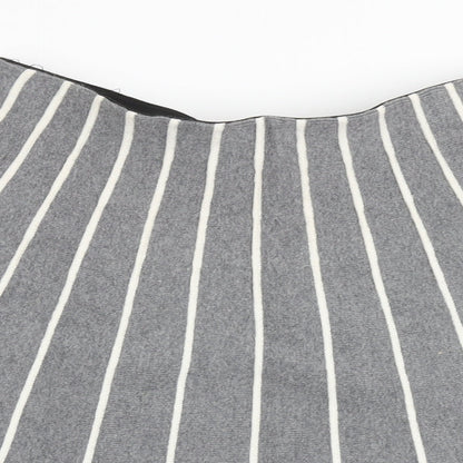 Cynthia Rowley Womens Grey Striped Cotton Flare Skirt Size S