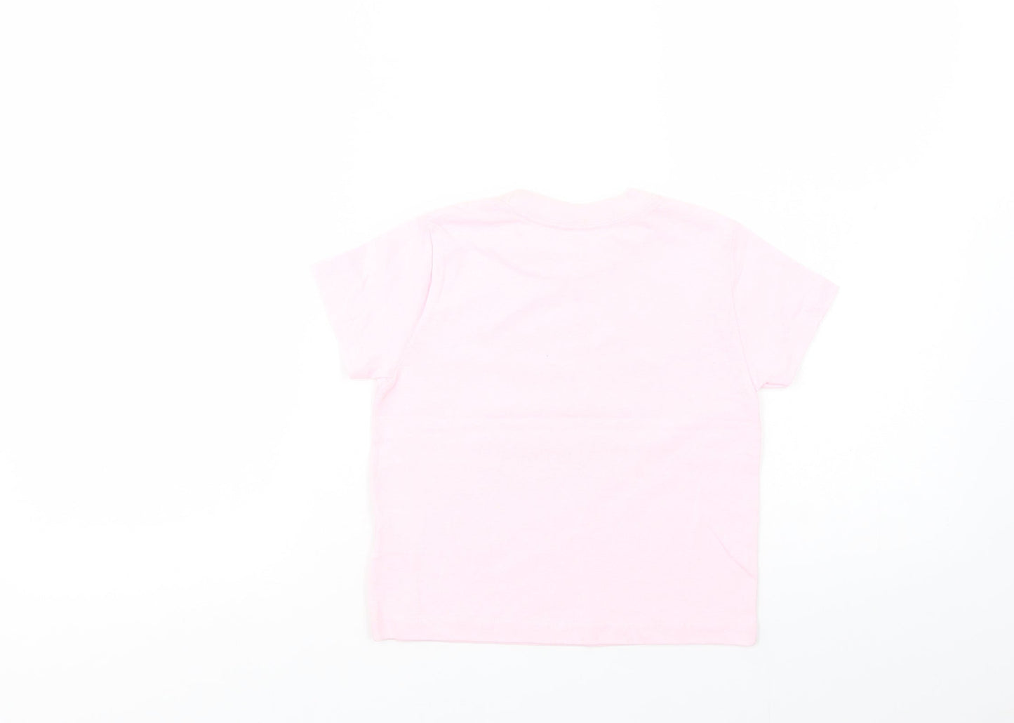 Rabbit Skins Girls Pink  Cotton Basic T-Shirt Size 4 Years Crew Neck Pullover - Cruisin'