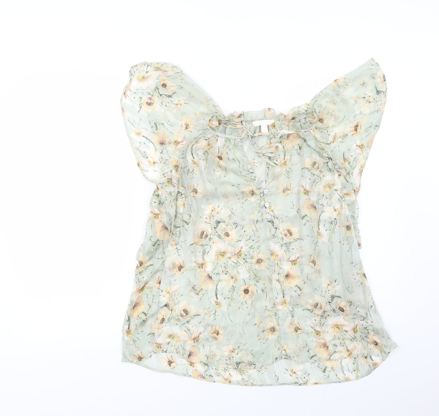 Womens UK Size 8 H&M Green Basic Blouse