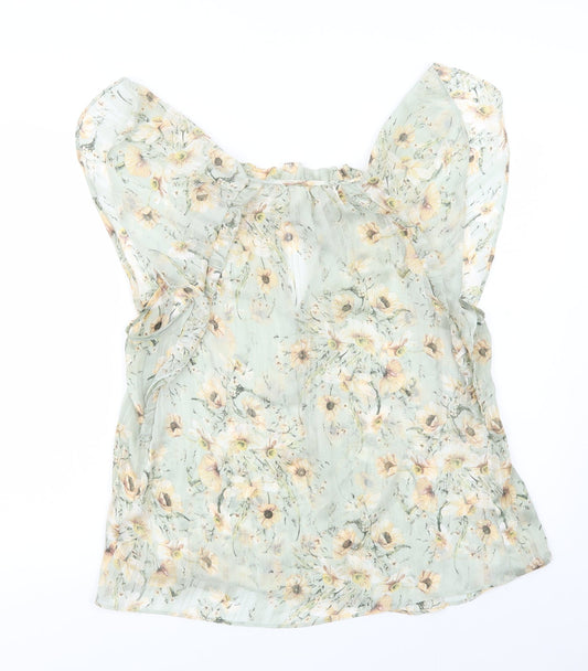 Womens UK Size 8 H&M Green Basic Blouse