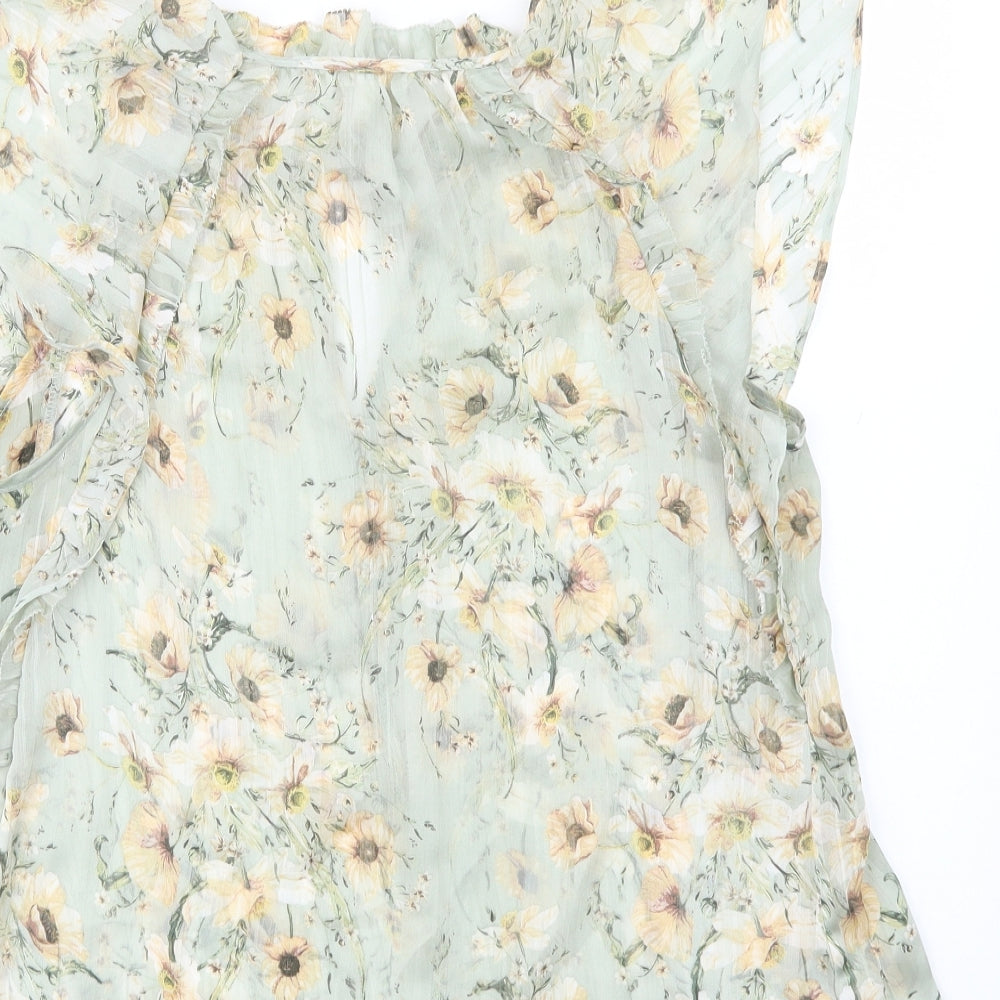 Womens UK Size 8 H&M Green Basic Blouse
