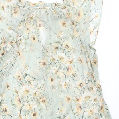 Womens UK Size 8 H&M Green Basic Blouse