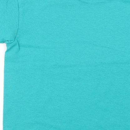 Delta Pro Weight Girls Green  Cotton Basic T-Shirt Size 4 Years Crew Neck Pullover - Superstar