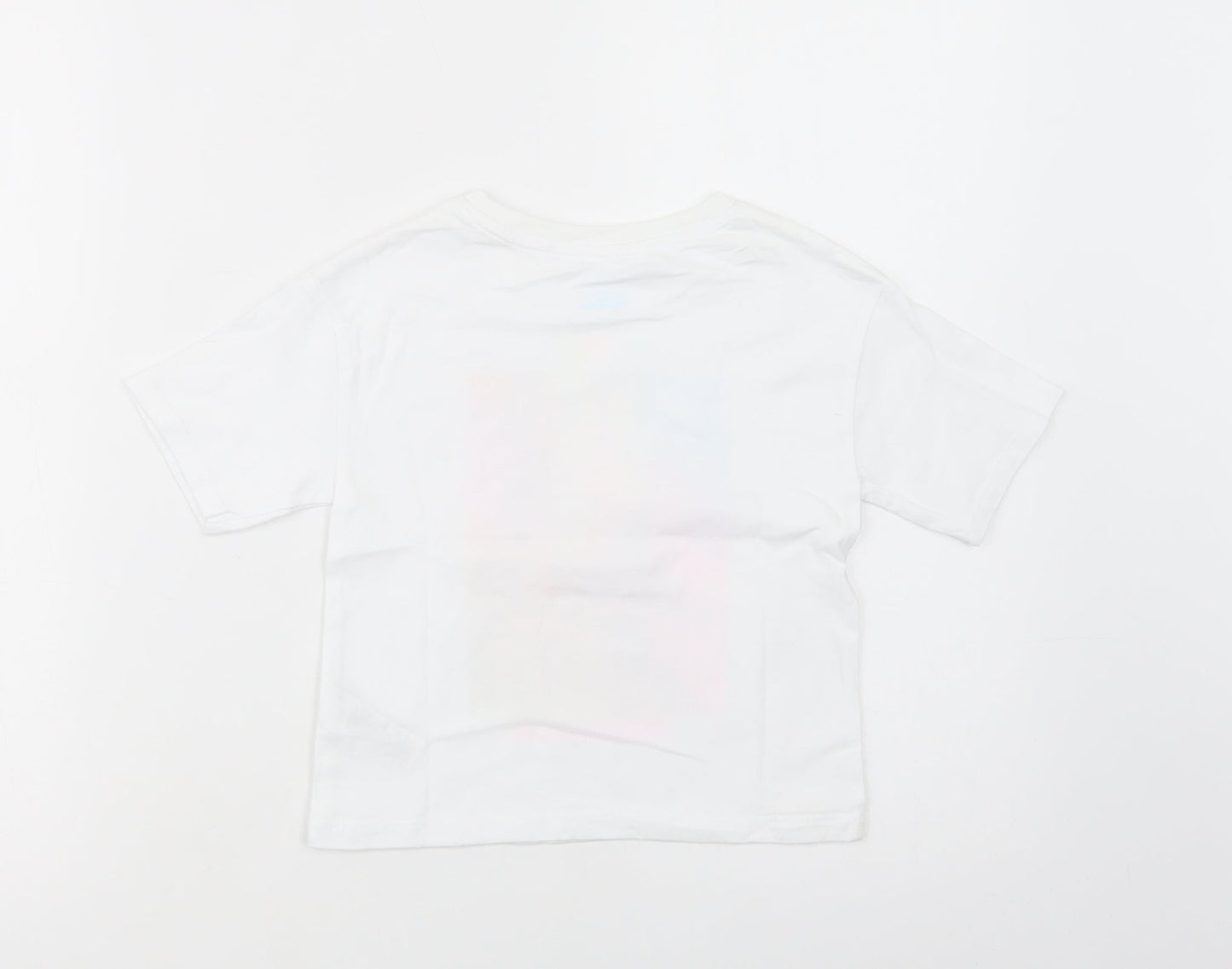 NEXT Girls White  Cotton Basic T-Shirt Size 3 Years Crew Neck Pullover - Miami