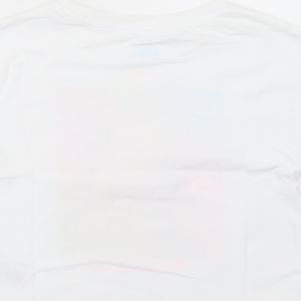 NEXT Girls White  Cotton Basic T-Shirt Size 3 Years Crew Neck Pullover - Miami