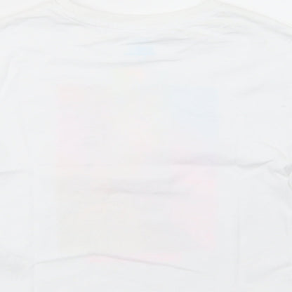 NEXT Girls White  Cotton Basic T-Shirt Size 3 Years Crew Neck Pullover - Miami