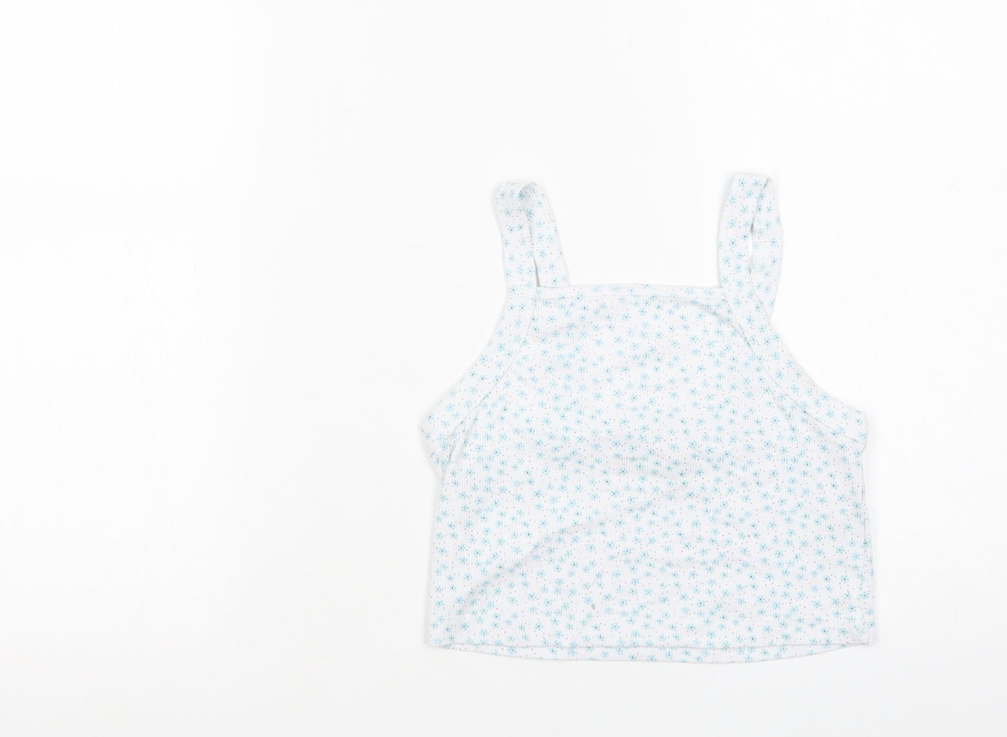 Womens UK Size S INSIDE White Cropped Tank
